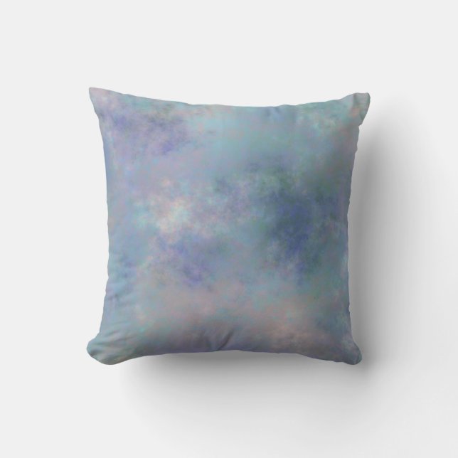 Green Purple Pink Misty Watercolor Background Cushion (Front)