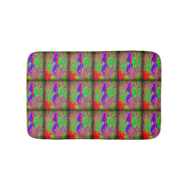 green purple red  mermaids pattern bath mat (Front)