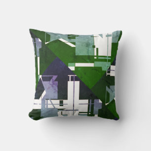 Green Purple Shades White Faded Effect Patches Cushion