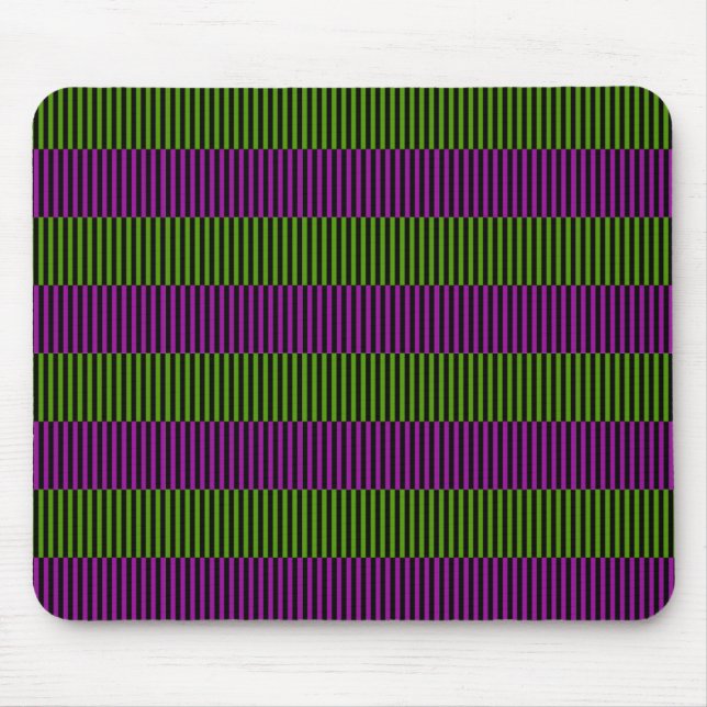 Green & Purple Stripes Mouse Pad (Front)