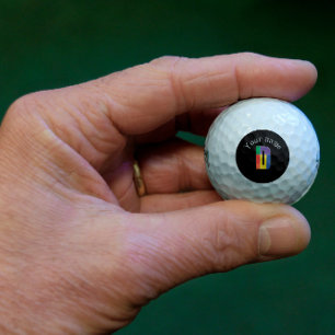 Green purple yellow red Monogram Initial D black Golf Balls