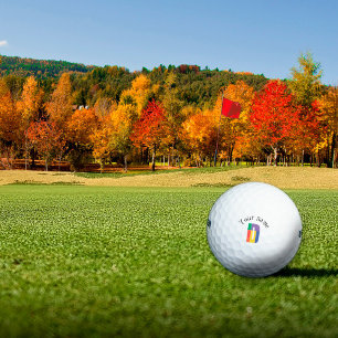 Green purple yellow red Monogram Initial  D Golf Balls