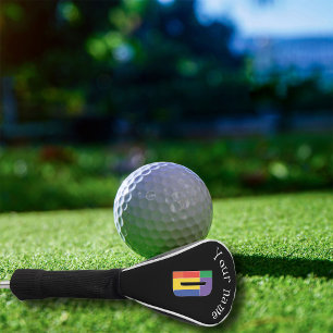 Green purple yellow red Monogram Initial  D Golf Head Cover