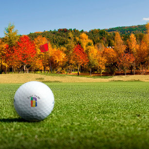 Green purple yellow red Monogram letter B Golf Balls