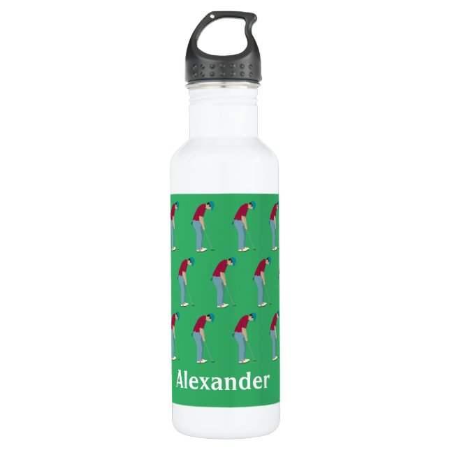 Green Putting Golf Balls  710 Ml Water Bottle (Front)