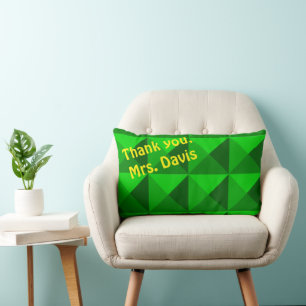 Green Pyramids  Lumbar Cushion