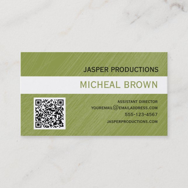 Green QR Code Business Card (Front)