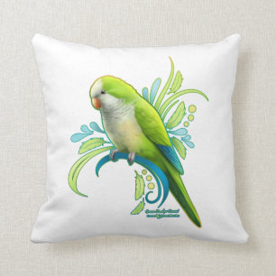 Green Quaker Parrot Pillow