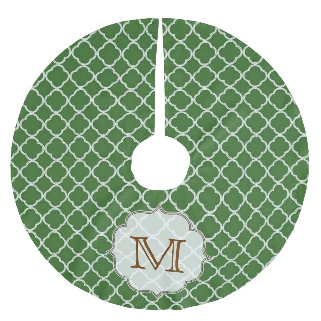 Green Quarterfoil Latti Monogram Tree Skirt (Front)