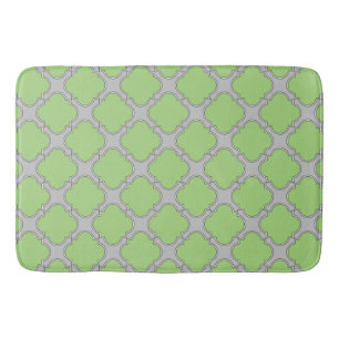 Green Quatrefoil Bath Mat