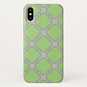 Green Quatrefoil iPhone X Case
