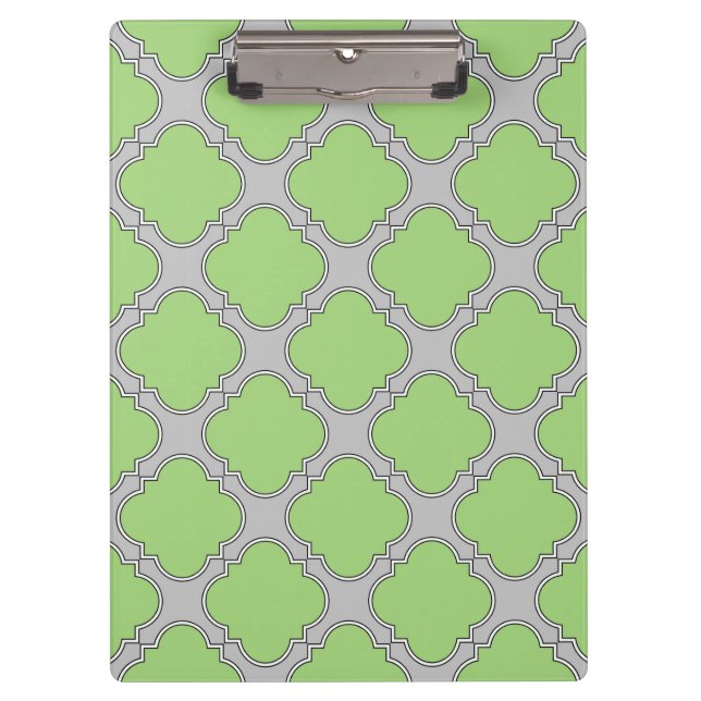 Green Quatrefoil Clipboard (Front)