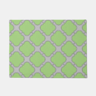 Green Quatrefoil Doormat