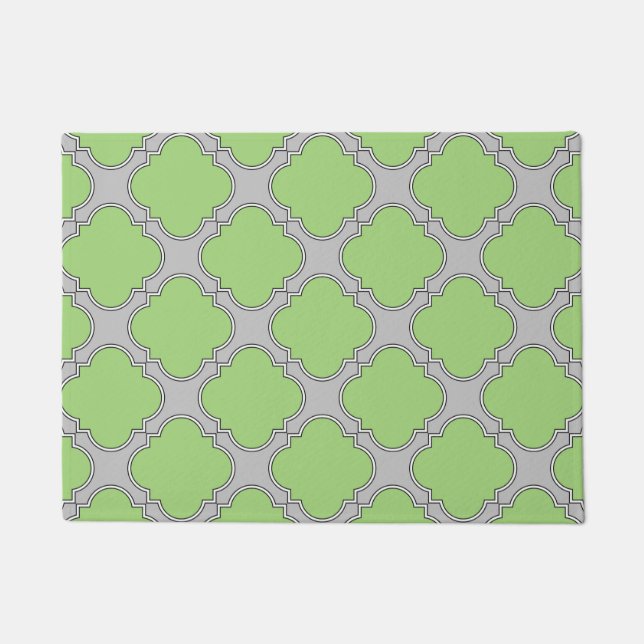 Green Quatrefoil Doormat (Front)