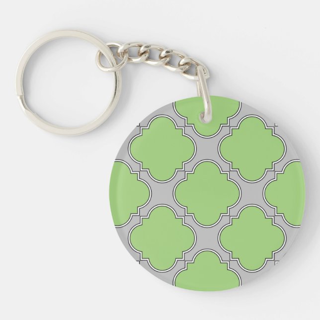 Green Quatrefoil Key Ring (Front)