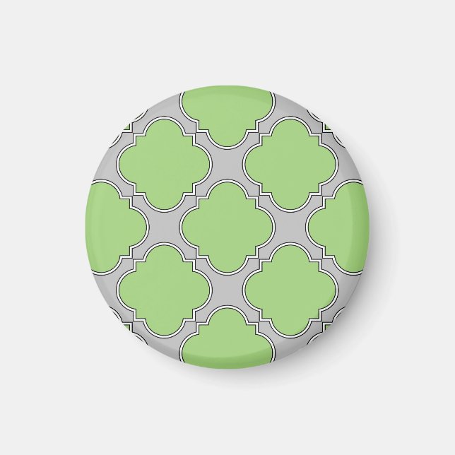 Green Quatrefoil Magnet (Front)