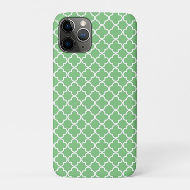 Green Quatrefoil Pattern Case-Mate iPhone Case (Back)