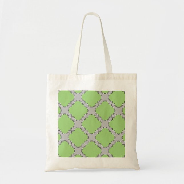 Green Quatrefoil Tote Bag (Front)