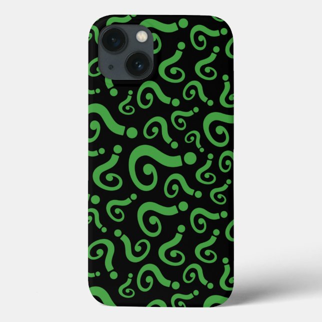 Green Question Mark Case-Mate iPhone Case (Back)