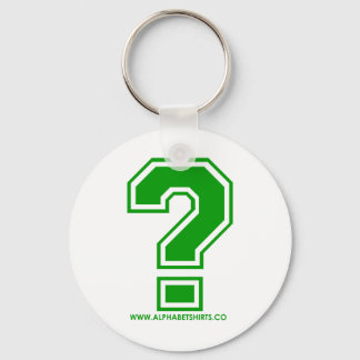 Green Question Mark Key Ring
