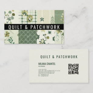 Green Quilt Patchwork Handmade Clothing Business Card