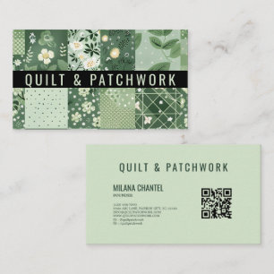 Green Quilt Patchwork Handmade Clothing Business Card
