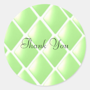 Green Quilted Diamond Pattern Classic Round Sticker