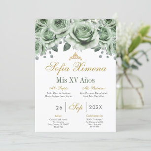Green Quinceanera Invitation