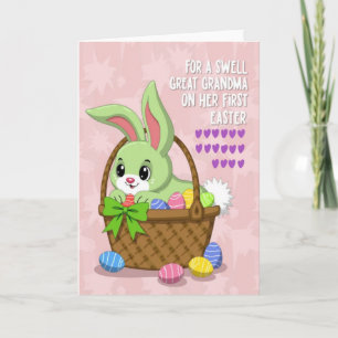 Green Rabbit Pattern Spring Card