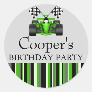 Green Race Car Sticker