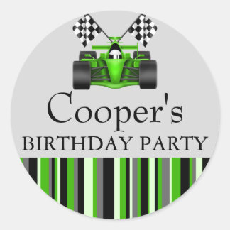 Green Race Car Sticker