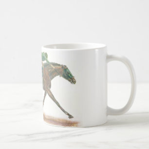 Green Race horse and jockey Coffee Mug