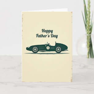Green Racer Fathers Day Card