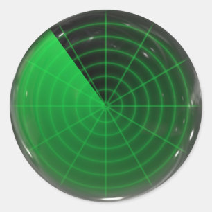 green radar pattern classic round sticker