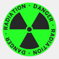 Green Radiation Symbol Sticker