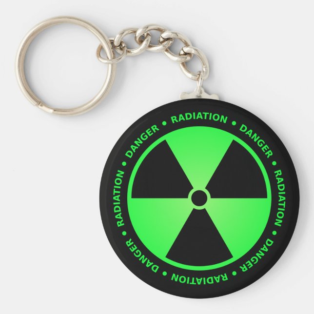 Green Radiation Warning Key Ring (Front)