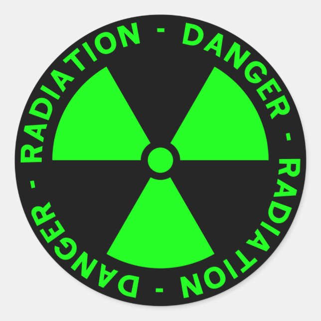 Green Radiation Warning Sticker (Front)