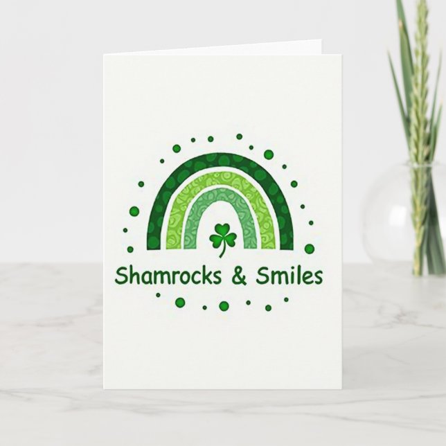 Green Rainbow Dots Pattern Card (Front)