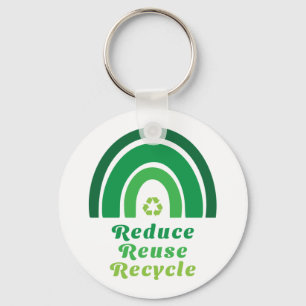 Green Rainbow Environmental Reduce Reuse Recycle Key Ring