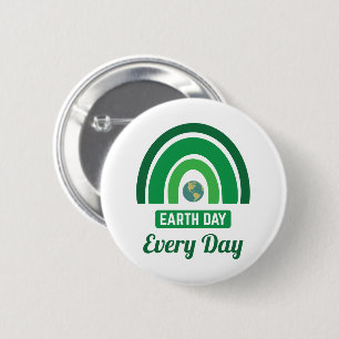 Green Rainbow Environmentalism Earth Day Every Day 6 Cm Round Badge