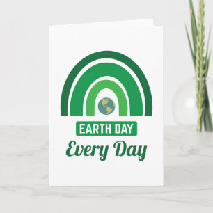 Green Rainbow Environmentalism Earth Day Every Day Card