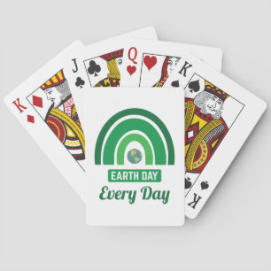 Green Rainbow Environmentalism Earth Day Every Day Playing Cards