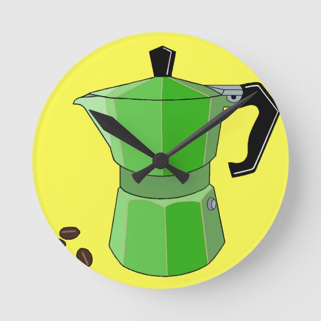 Green Rainbow Espresso Round Clock (Front)
