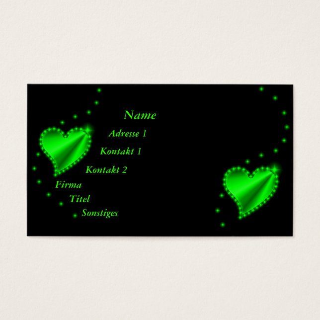 green Rainbow Heart with Stars on black (Front)