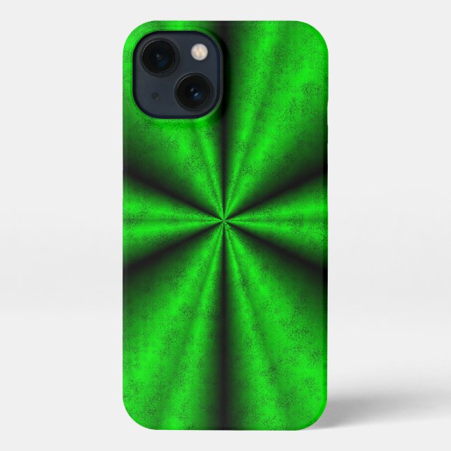 Green Rainbow in Elephant Skin Leather Optik iPhone Case (Back)