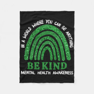 Green Rainbow In May We Wear Green Mental Health A Fleece Blanket