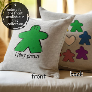 Green Rainbow Meeple Board Game Love  Cushion