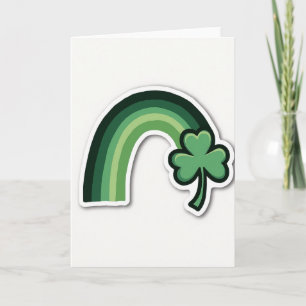 Green Rainbow Shamrock Luck Card