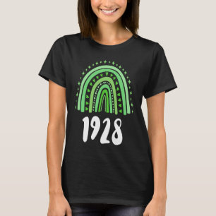 Green Rainbow Year Of Birth 1928 Birthday T-Shirt