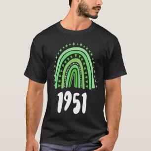 Green Rainbow Year Of Birth 1951 Birthday T-Shirt